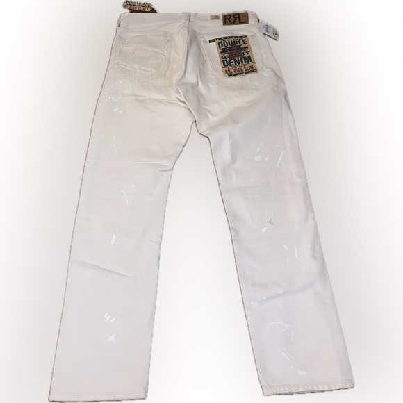 RRL DoubleRL Ralph Lauren High Slim Cream Beige Straight Cowboy Jeans 30x30 Pant - Picture 9 of 13